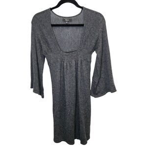 Express Women's Grey Bell Flare Sleeve Wool Blend Sweater Mini Dress Sz S